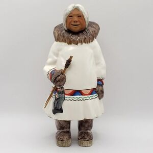 C. Alan Johnson Alaska Inuit Older Woman "Rachel" Ceramic Figurine©1962 AL9 Rare